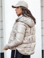 Dámská zimní bunda krátká prošívaná s kapucí camel Dstreet model 21980747 - FashionStreet