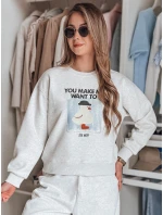 Dámská oversize mikina s potiskem šedá Dstreet model 21988089 - FashionStreet
