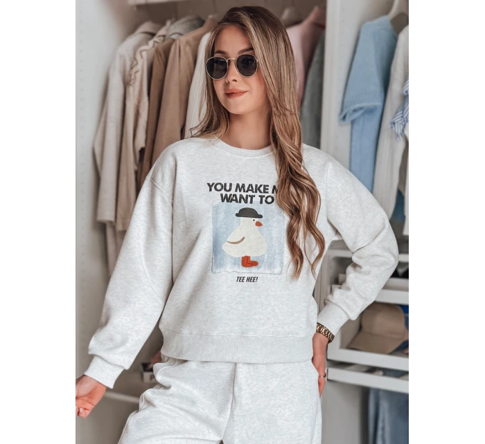 Dámská oversize mikina s potiskem šedá Dstreet model 21988089 - FashionStreet