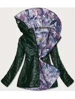 Zelená dámska bunda s ozdobnou podšívkou (MM21)