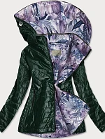 Zelená dámska bunda s ozdobnou podšívkou (MM21)