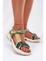 Dámské Sandály Na Suchý Zip model 21694720 Zelené - D.Franklin