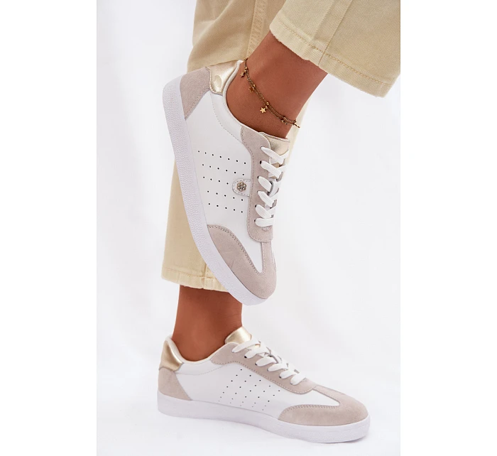 Dámské tenisky z pravé kůže LR61-7091 Bílé