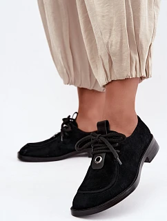 Dámske barefootové poltopánky z prírodného semišu D&A CR62-3460, čierne