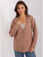 Sweter AT SW model 18970047 jasny brązowy - FPrice Sweter AT SW model 18970047 jasny brązowy - FPrice