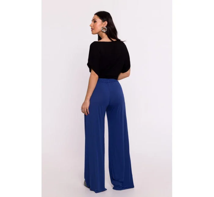 B289 Viskózové nohavice s elastickým pásom - modré B289 Viskózové nohavice s elastickým pásom - modré