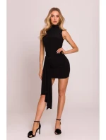 M841 Mini šaty so zaväzovaním vpredu - čierne