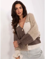 Dámsky sveter MI SW 0903.87 Béžovo-hnedý s ecru - FPrice