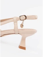 Vynikajúce dámske lodičky Jasnobeżowy na širokom podpätku Vynikajúce dámske lodičky Jasnobeżowy na širokom podpätku