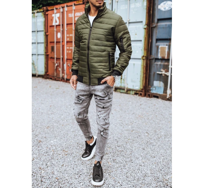 Pánská přechodná prošívaná zelená bunda Dstreet model 21963672 - FashionStreet