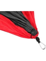 TURISTICKÁ HOJDACIA SIEŤ PRE 2 OSOBY 270X140CM ČIERNA A ČERVENÁ