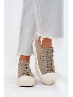 Materiałowe Trampki Damskie Na Platformie Big Star RR274779 Szare