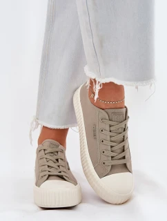 Materiałowe Trampki Damskie Na Platformie Big Star RR274779 Szare