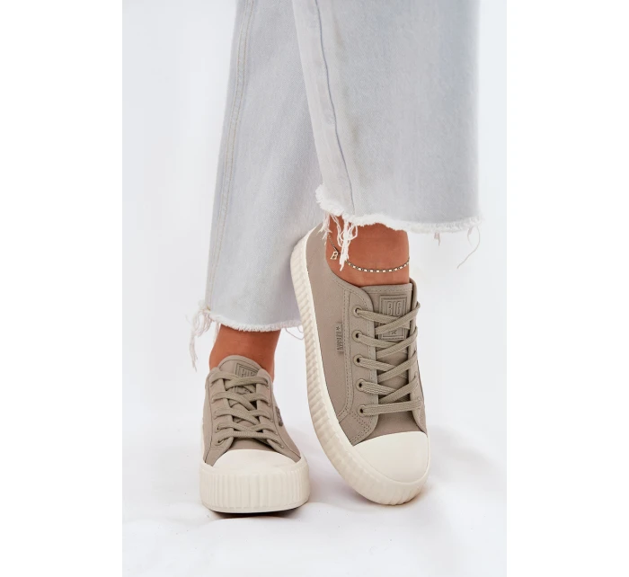 Materiałowe Trampki Damskie Na Platformie Big Star RR274779 Szare