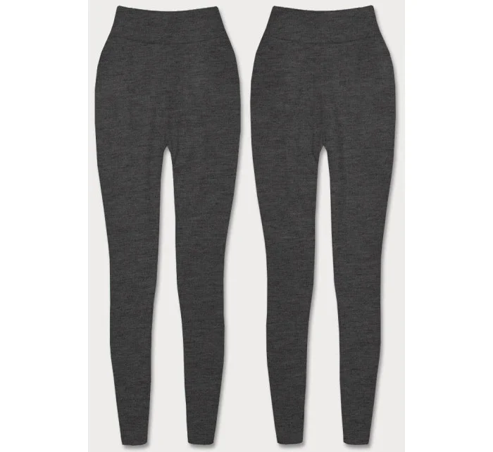 Tmavě šedé hrubší bavlněné legíny model 18406777 - J.STYLE
