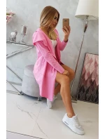Voľná bunda s kapucňou ružová Voľná bunda s kapucňou ružová