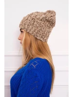 Fleecová čiapka Roksana K209 tmavo béžová