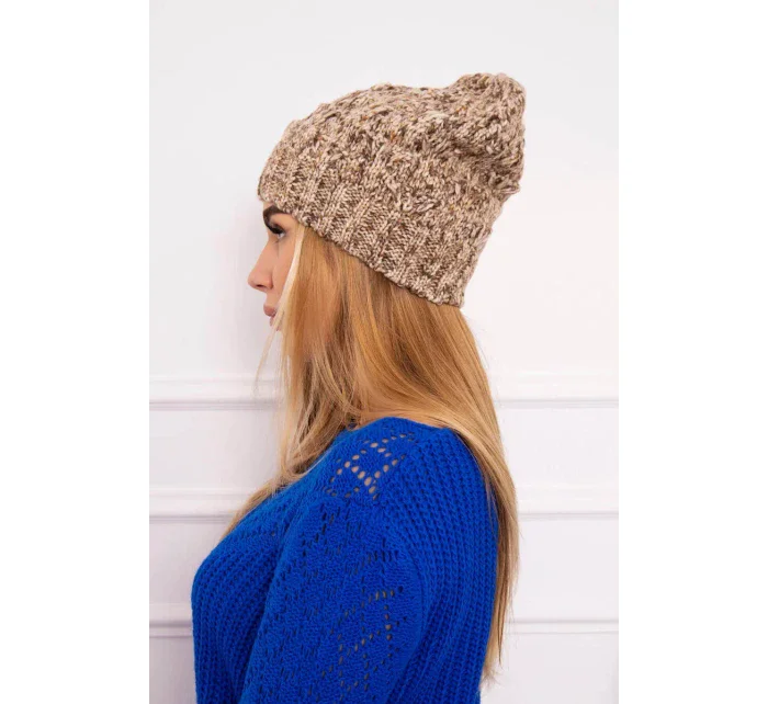 Fleecová čiapka Roksana K209 tmavo béžová