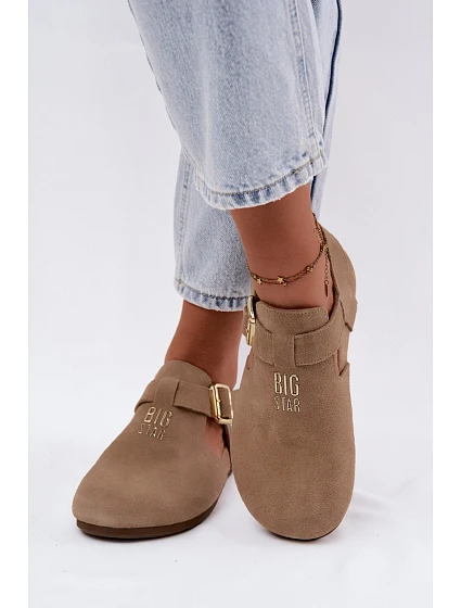 Dámske prírodné semišové sandále Big Star TT274542 beige Dámske prírodné semišové sandále Big Star TT274542 beige