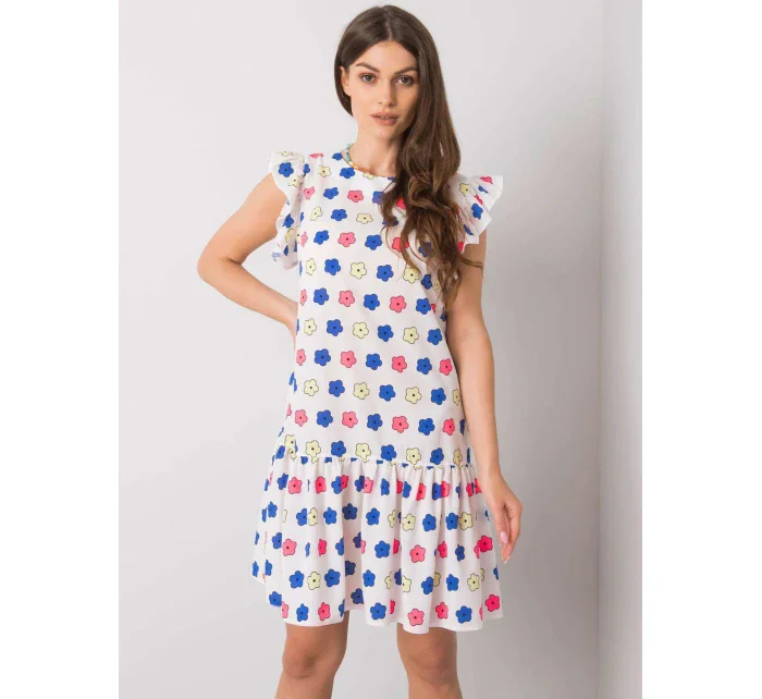 Šaty LK SK model 17614715 bílá a modrá - FPrice Šaty LK SK model 17614715 bílá a modrá - FPrice