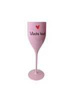 Vlastný text na nerozbitnej pohári na prosecco