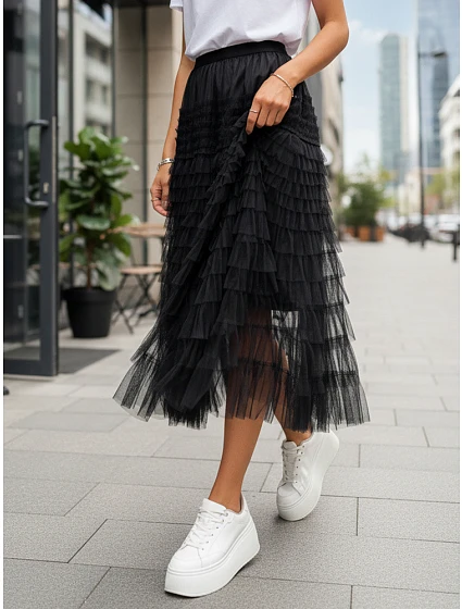 PASTELLA tylová sukňa čierna FashionStreet CY0421 PASTELLA tylová sukňa čierna FashionStreet CY0421
