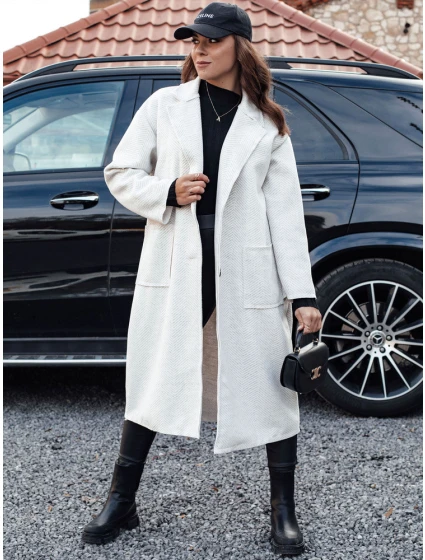 Dámský oversize kabát dlouhý béžový Dstreet model 21981924 - FashionStreet