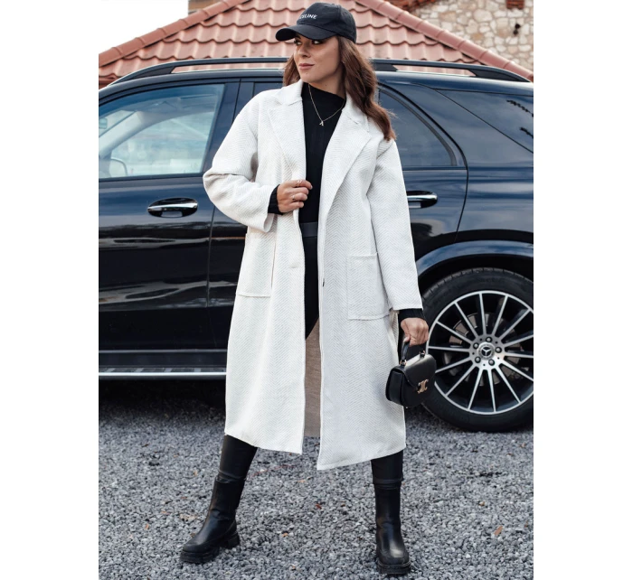 Dámský oversize kabát dlouhý béžový Dstreet model 21981924 - FashionStreet