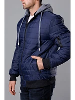 Tmavě modrá pánská bunda typu "bomber" s kapucí model 18344919 - J.STYLE Tmavě modrá pánská bunda typu "bomber" s kapucí model 18344919 - J.STYLE