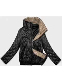 Krátká černá dámská bunda se lemem na spodním  model 20833108 - S'WEST