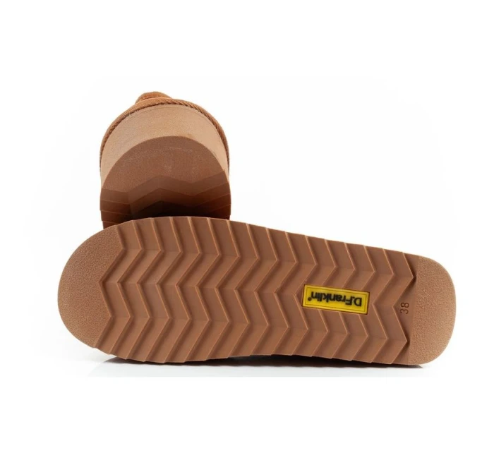 D.Franklin dámske snehové topánky zimné módne kožušinové zateplené topánky hnedé dámske