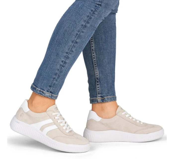 Kožené polobotky Remonte model 21910660 béžové barvy - Rieker