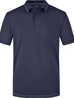 Daiber JN 569 Pánske elastické polo tričko z džerseju 02.0569 tmavomodrá/biela
