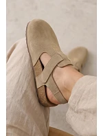 Dámske prírodné semišové sandále Big Star TT274542 beige Dámske prírodné semišové sandále Big Star TT274542 beige