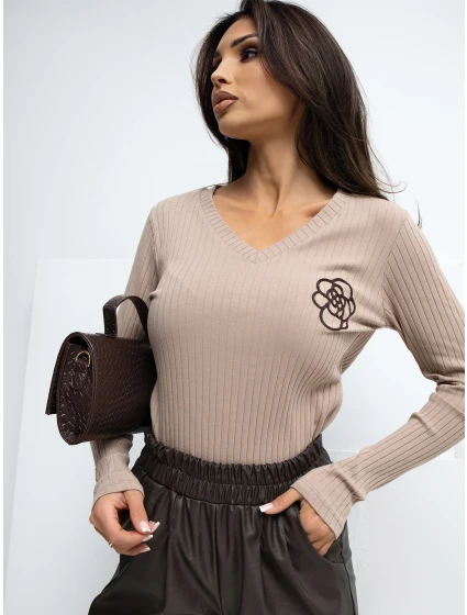 Bluzka RV BZ model 21776418 ciemny bezowy - FPrice Bluzka RV BZ model 21776418 ciemny bezowy - FPrice