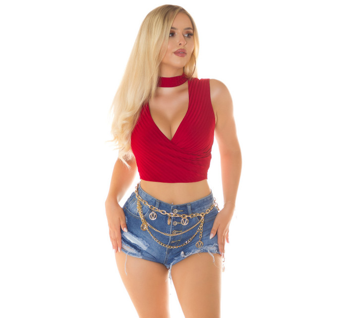Sexy KouCla-Crop Top with WOW decollete