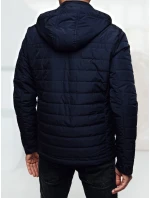 Pánská přechodná prošívaná bunda s kapucí tmavě modrá Dstreet model 21983062 - FashionStreet
