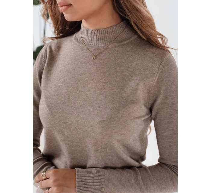 Dámský svetr s polovičním rolákem beige Dstreet model 21990924 - FashionStreet