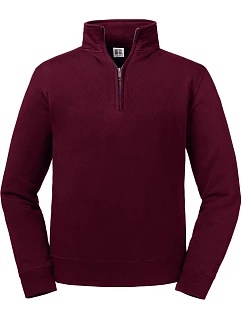 Mikina s 1/4 zipem "Authentic" 10. burgundy model 22473183 - Russell Athletic