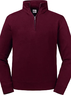 Mikina s 1/4 zipem "Authentic" 10. burgundy model 22473183 - Russell Athletic