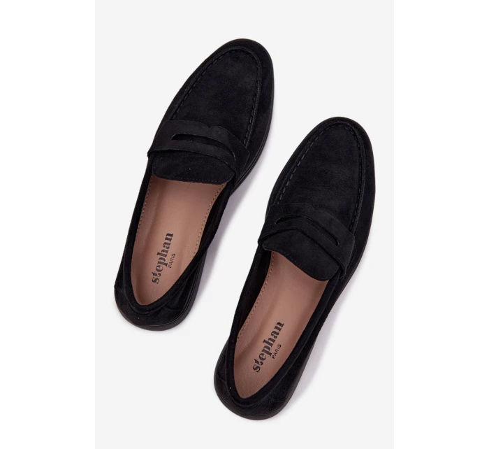 Dámské mokasiny z eko semiše černé model 21900403 - Boto