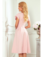 Volánové šaty s obálkovým výstrihom Numoco SCARLETT - ružové