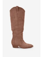 Dámské kovbojky na podpatku – béžové model 21848572 - Kesi