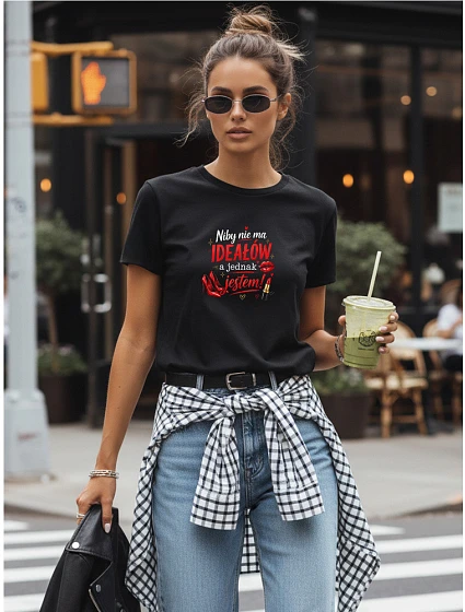 Koszulka damska z nadrukiem na  czarna model 22156915 - FashionStreet