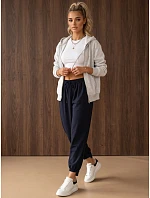 Dámske joggerové nohavice s gumou v páse, tmavomodré, FashionStreet UY3166