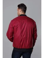 Pánska bunda typu "bomber" vo vínovej bordovej farbe s prešívanou podšívkou (AK95-6)