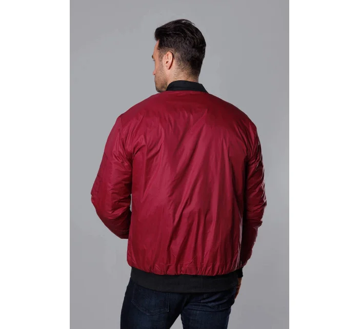 Pánska bunda typu "bomber" vo vínovej bordovej farbe s prešívanou podšívkou (AK95-6)