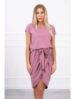 Šaty s obálkou dole tmavo ružové Šaty s obálkou dole tmavo ružové