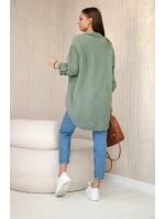 Bavlnená mušelínová košeľa oversize khaki