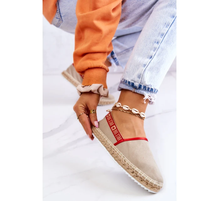 Materiałowe Espadryle Wsuwane Big Star JJ274879 Beżowe